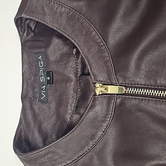 Via Spiga Jacket small shell 100% lamb leather lining polyester vintage - Picture 8 of 13